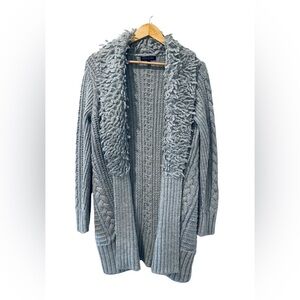 Banana Republic Wool Blend Sweater with Long Fringed Collar